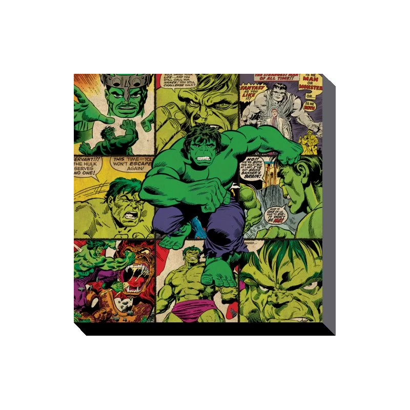 MARVEL COMICS - Canvas 40X40 '38mm' - Hulk Squares