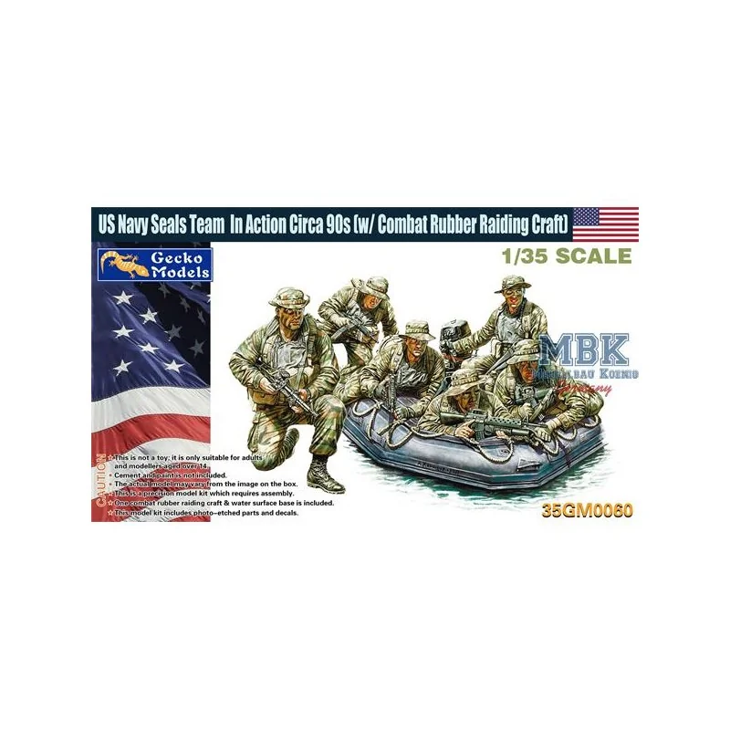 Figurines USN Seals Team in Action (avec embarcation en caoutchouc de combat)