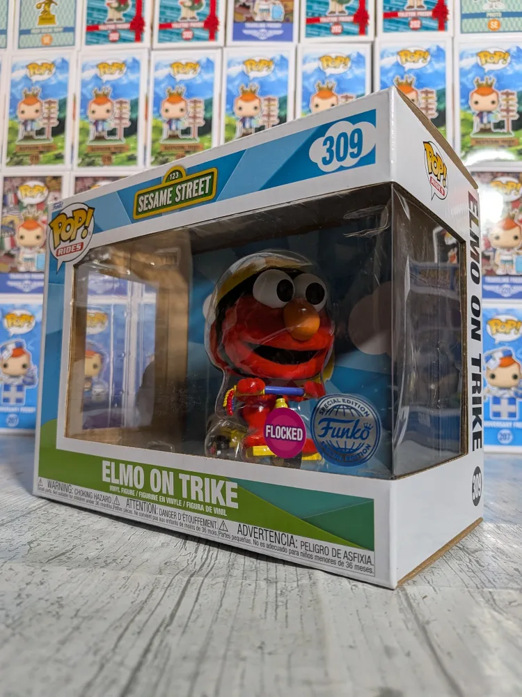 Funko Pop! – Sesame Street #309 – Elmo on Trike (Flocked)