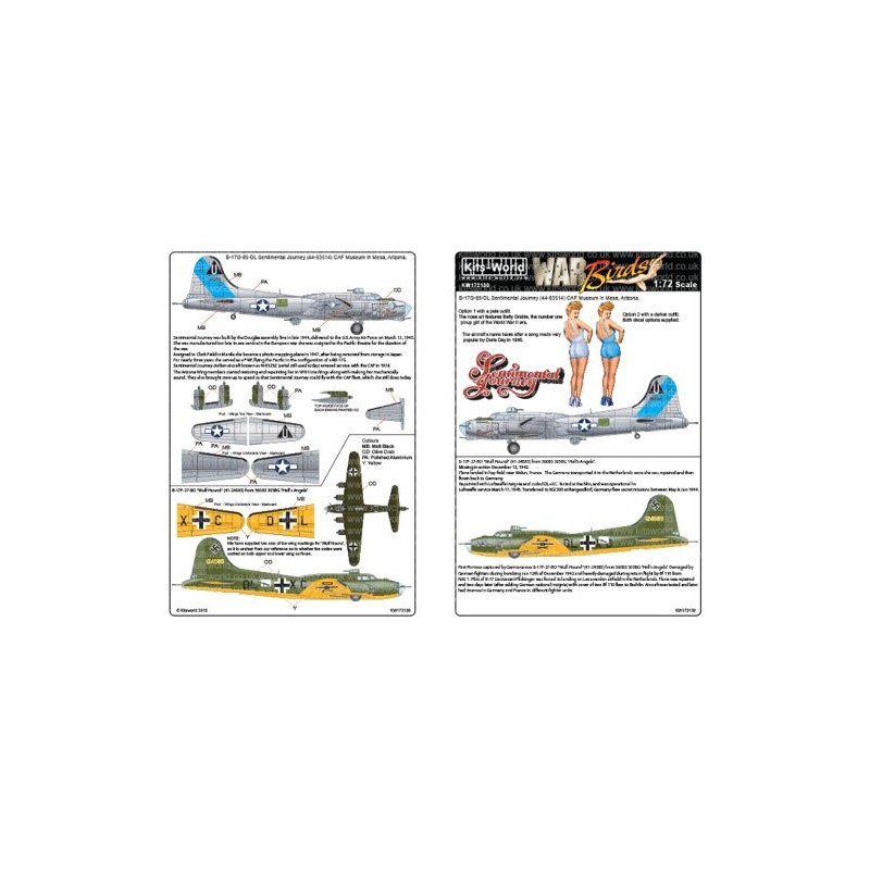 Décal Boeing B-17G 44-83514 'Sentimental Journey' Commémorative Air Force Arizona