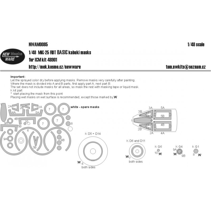 Accessoire Mikoyan MiG-25RBT BASIC (conçu pour être utilisé avec le kit ICM ICM48901)