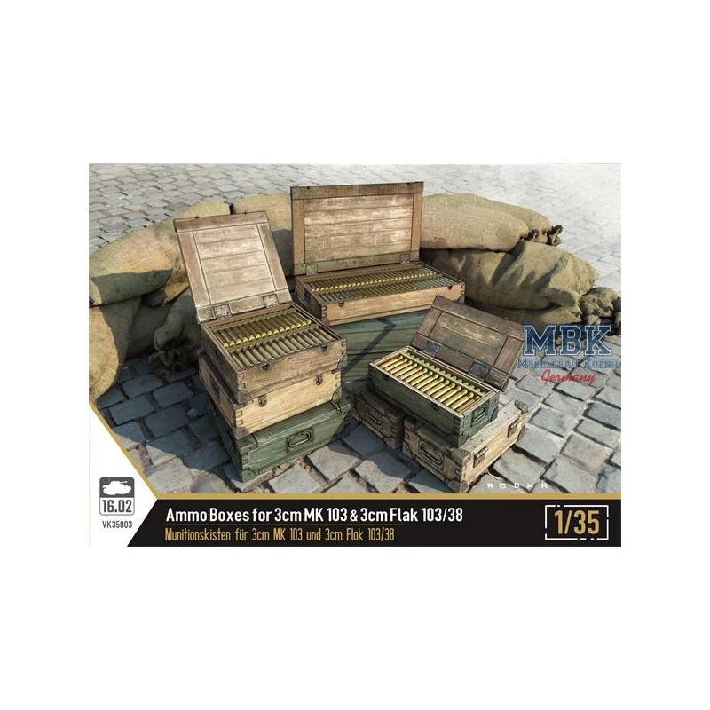 Boîtes de munitions pour 3cm MK103 / 3cm Flak 103/38