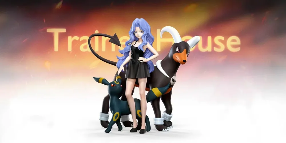 [PREORDER] 1/20 Scale World Figure [TRAINER HOUSE] – Karen & Umbreon & Houndoom