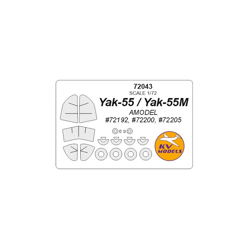 Yakovlev Yak-55 + masques de roues (conçu pour être utilisé avec les kits AMODEL) 72192, 72200, 72205) [Yak-55, Yak-55M]