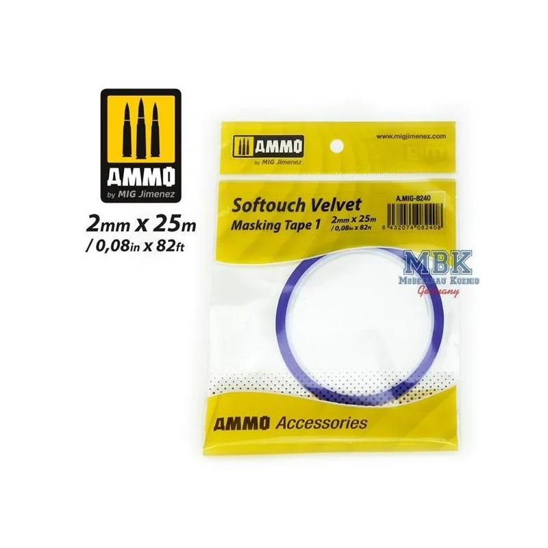 Accessoire RUBAN DE MASQUAGE SOFTOUCH VELOURS 1 (2mm X 25M)