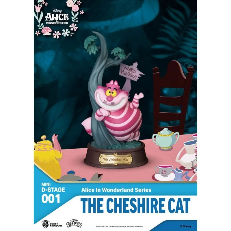 Alice au pays des merveilles statuette PVC Mini Diorama Stage The Cheshire Cat 10 cm