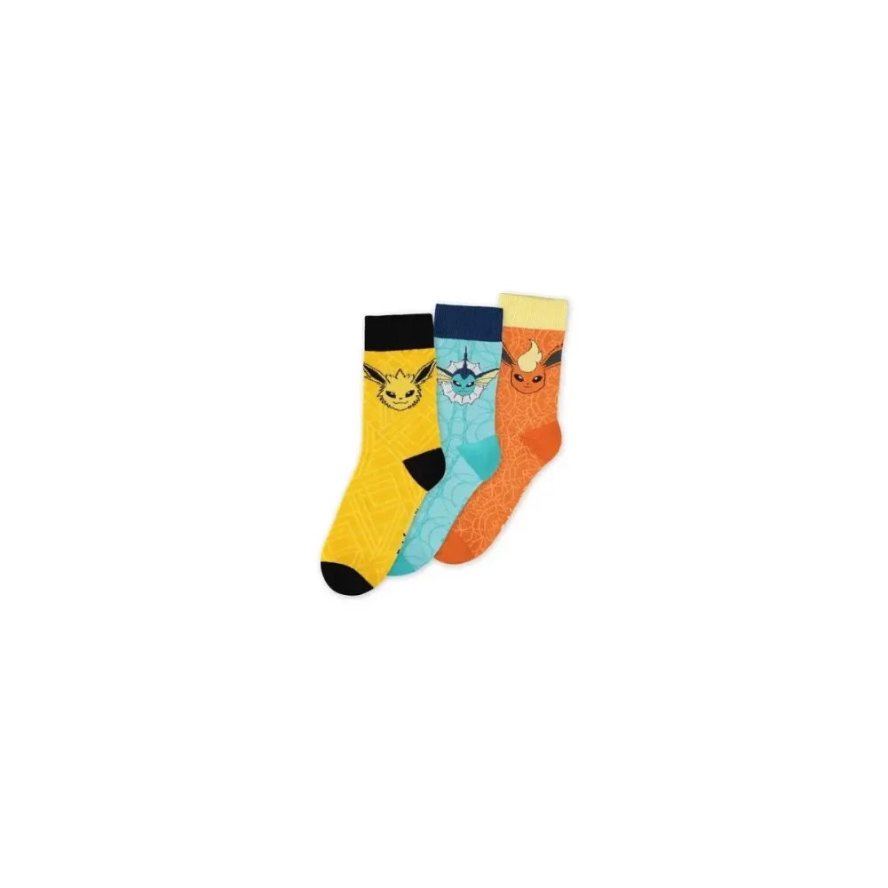 POKEMON - Evoli Evolution - Pack de 3 paires de chaussettes (T39-42)