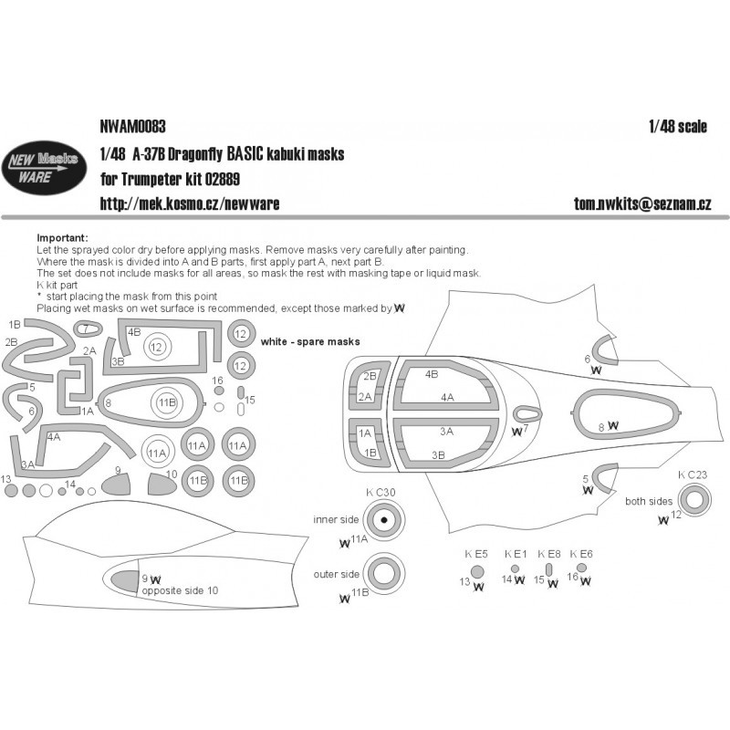 Accessoire Cessna A-37B Dragonfly BASIC (conçu pour être utilisé avec les kits Trumpeter)