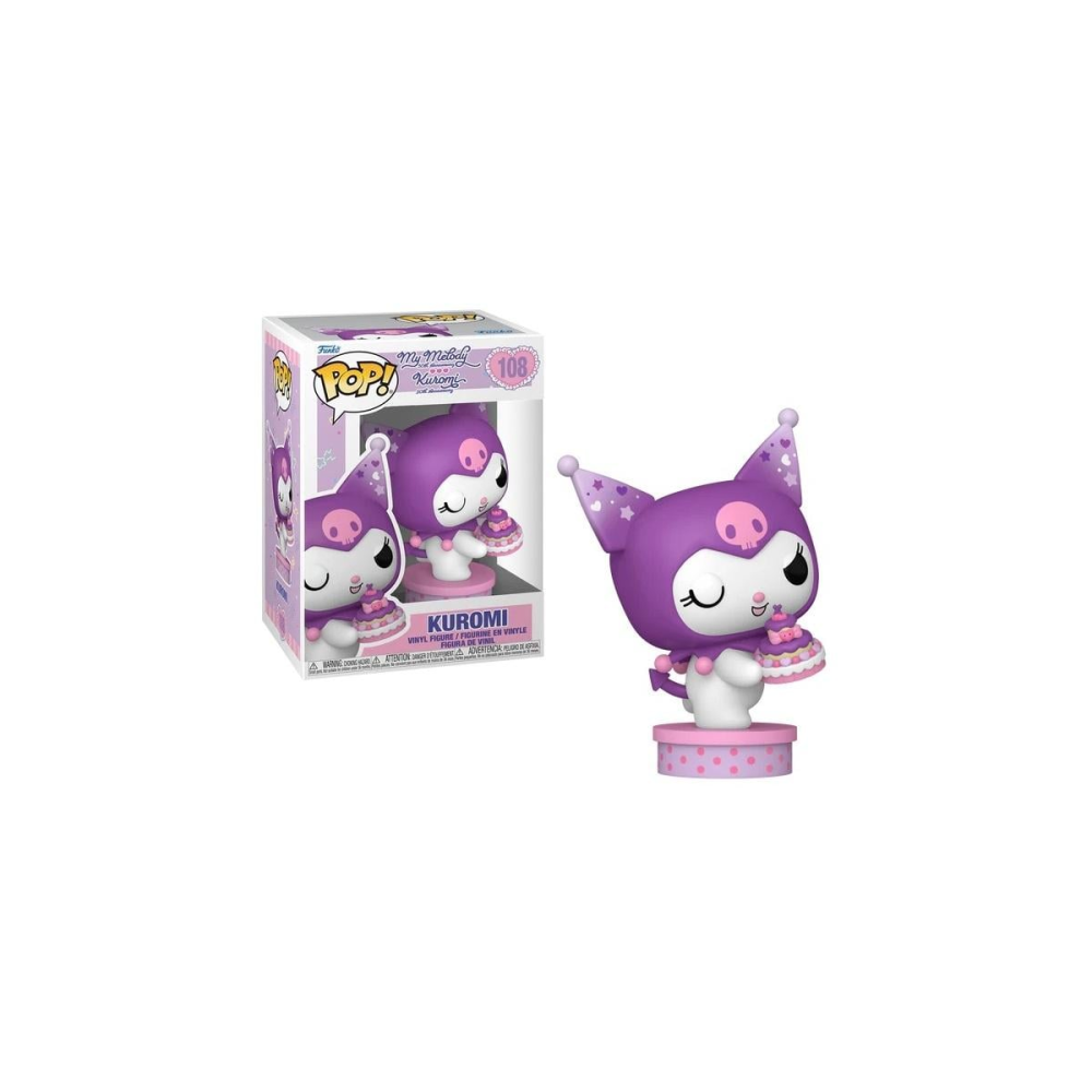 Figurine Pop KUROMI 20EME ANNIVERSAIRE - POP N° 108 - Kuromi avec Cake