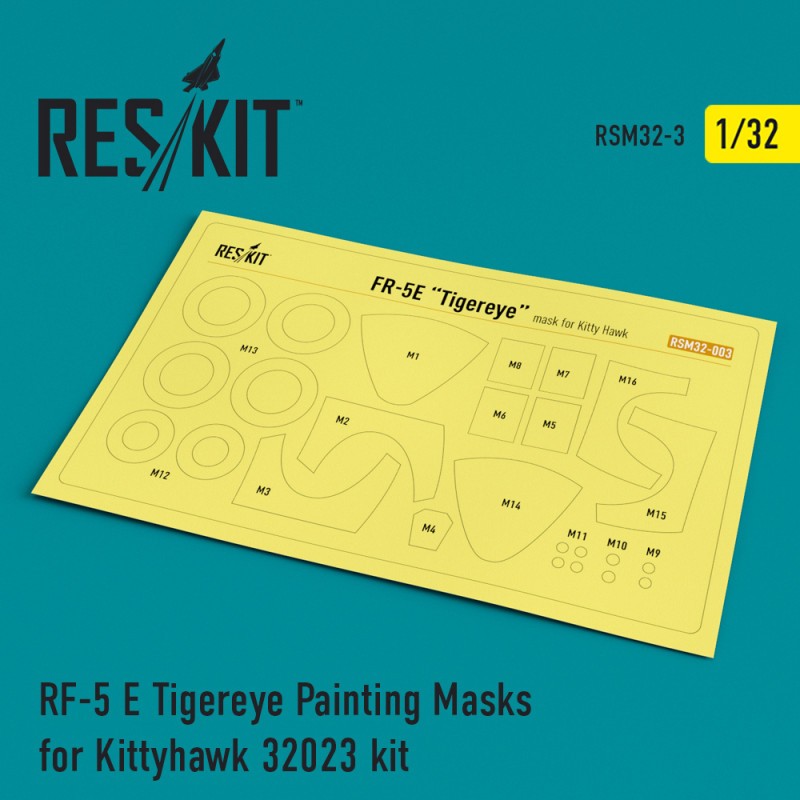 Canopée et roues Northrop RF-5E Tigereye peignant des masques de peinture (conçus pour être utilisés avec les kits Kittyhawk KH3