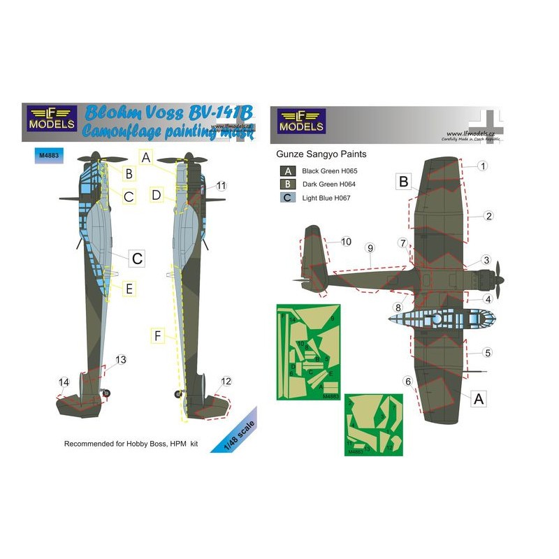 Accessoire Masque de peinture motif camouflage Blohm-und-Voss Bv-141B