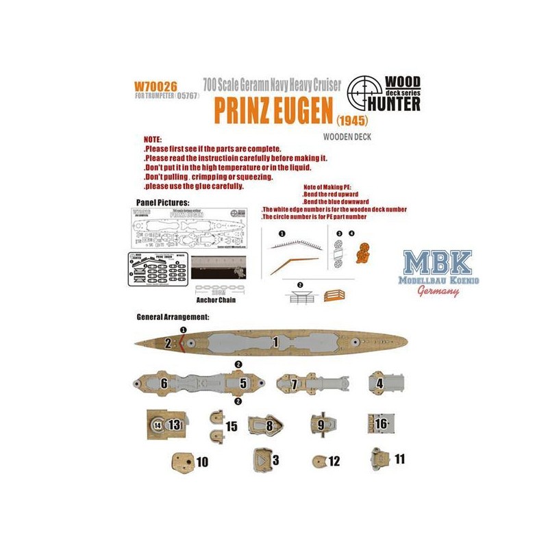 Croiseur lourd allemand de la seconde guerre mondiale Prinz Eugen 1945