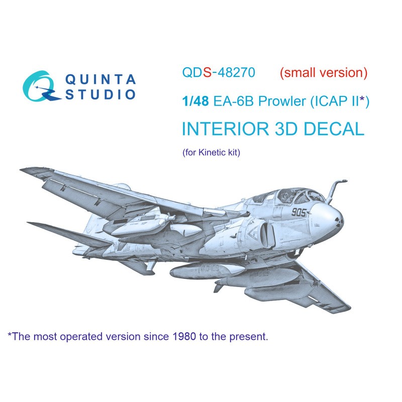 Grumman EA-6B Prowler (ICAP II) 3D-Printed & coloured Interior on decal paper (designed to be used with Kinetic Models kits)(SMA