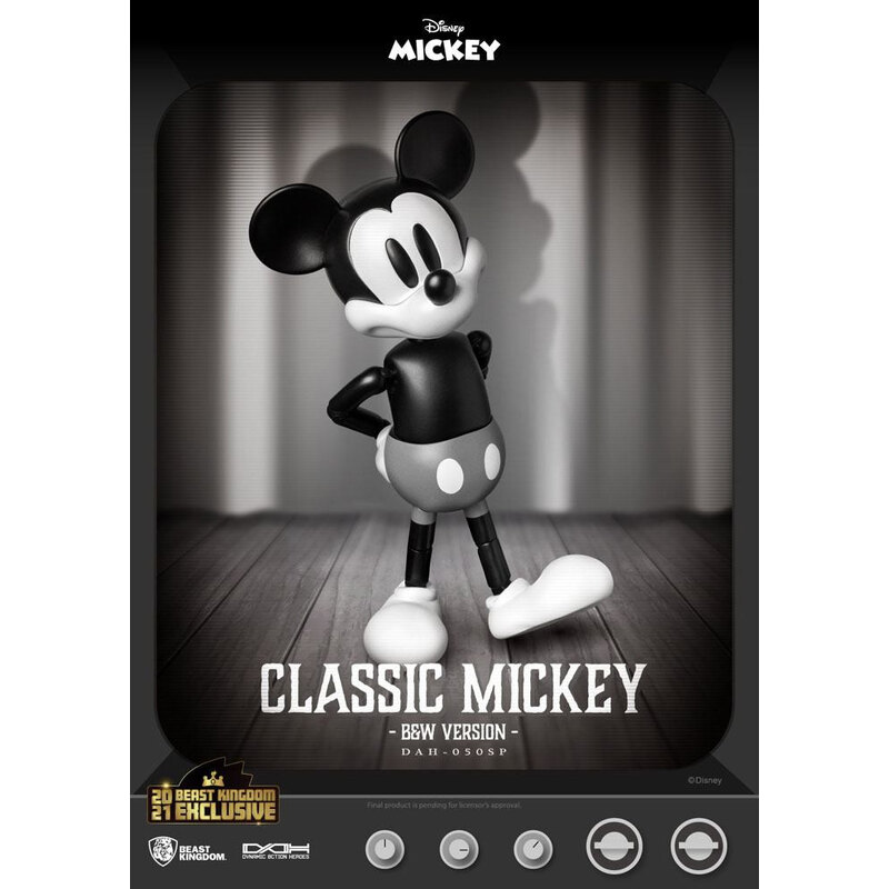 Disney Classic figurine Dynamic Action Heroes 1/9 Mickey Classic Version B&W Version 21 cm