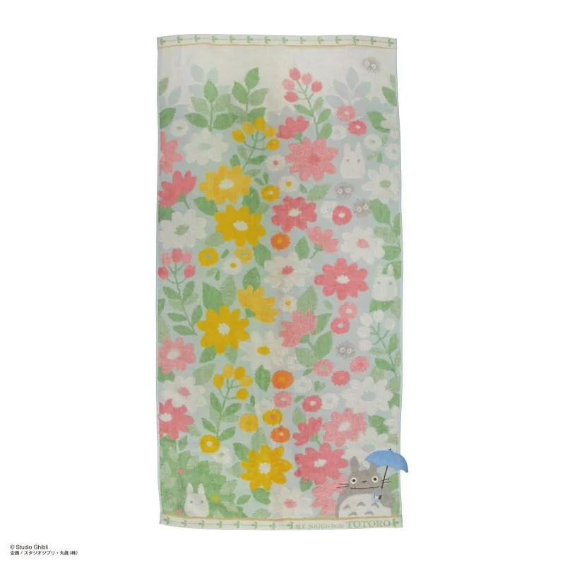 MON VOISIN TOTORO - Champs de Fleurs - Grande Serviette 60x120cm