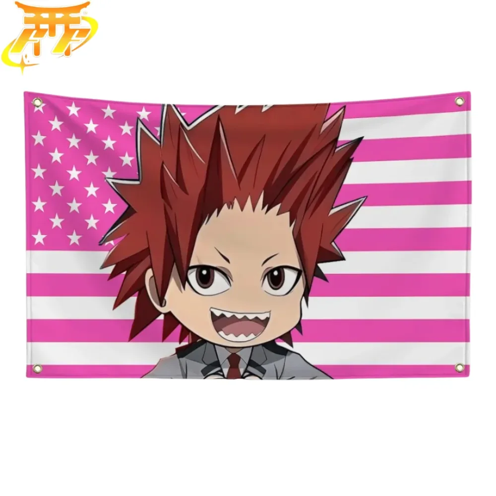 Drapeau Eijiro Kirishima "Style Chibi Étudiant" - My Hero Academia™