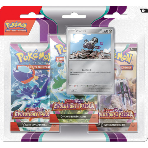 Pokémon Tri-pack EV02 Ecarlate et Violet Evolutions à Paldea Vrombi