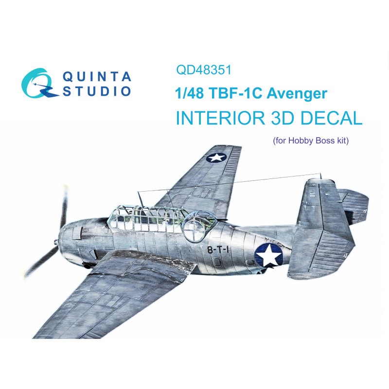 Grumman TBF-1C Avenger 3D-Printed & coloured Interior on decal paper (Hobby Boss)