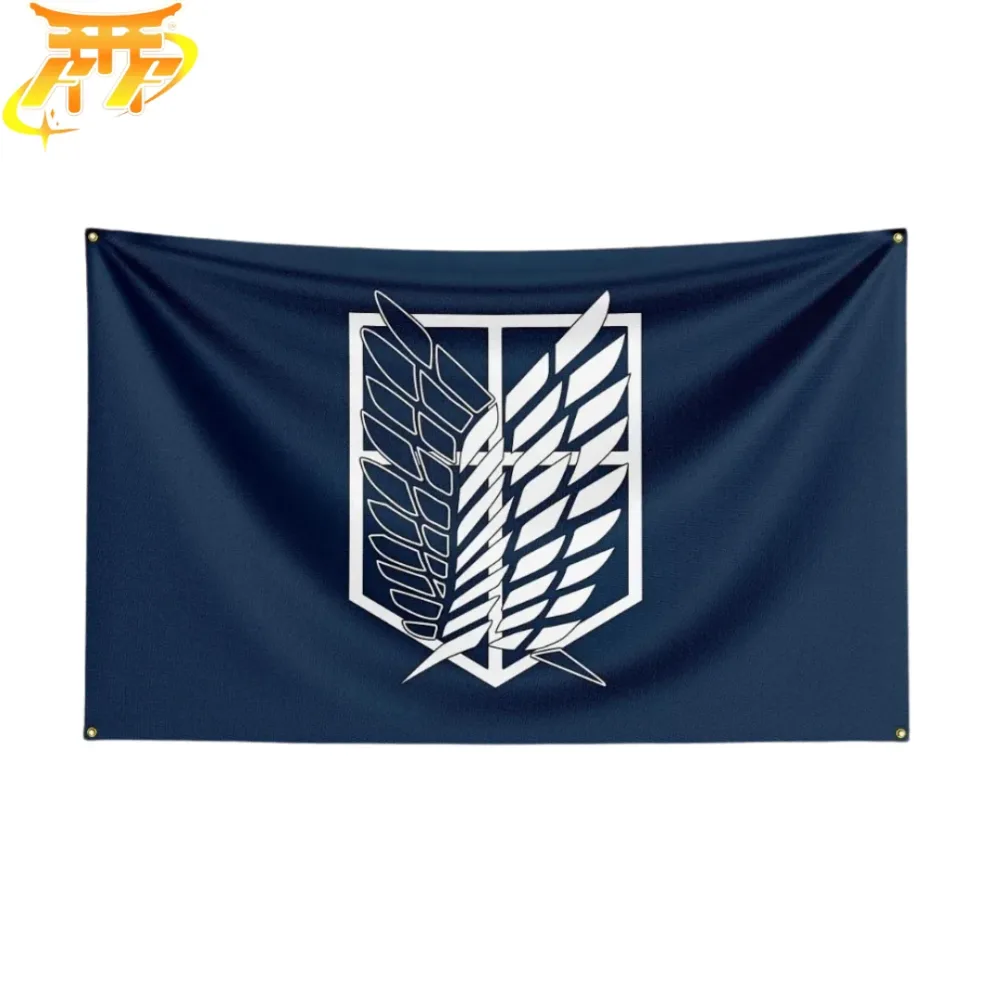 Drapeau Bataillon D’Exploration "Emblème Des Ailes De La Liberté" - L’Attaque Des Titans™