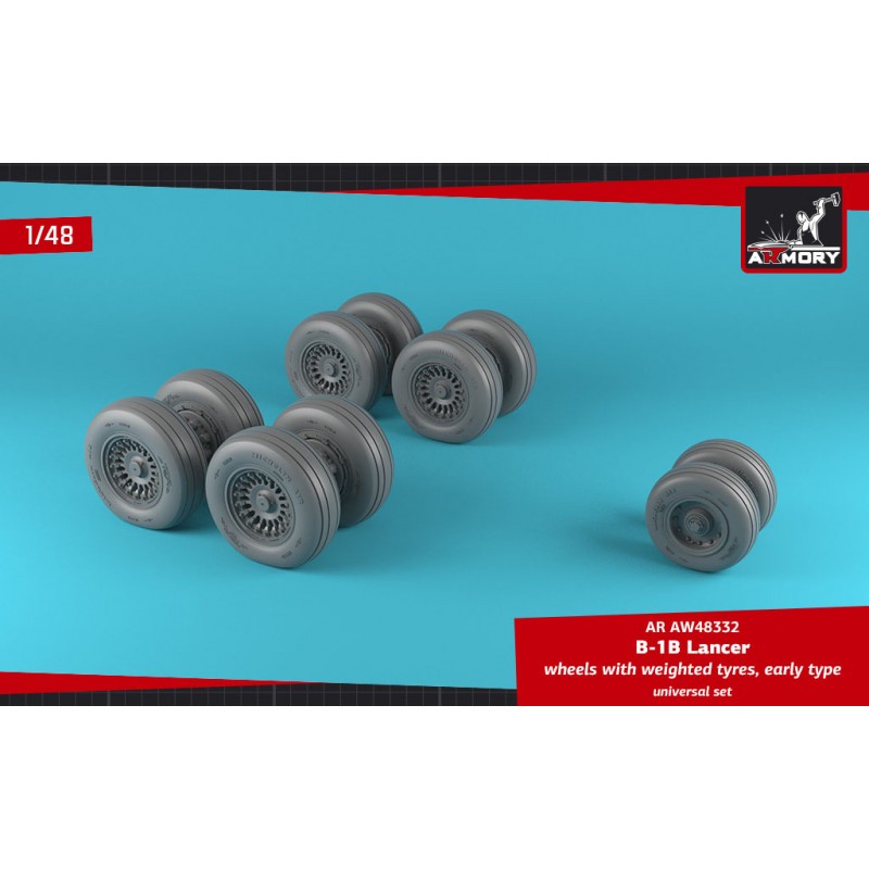 Roues Rockwell B-1B Lancer avec pneus lestés première version (conçues pour être utilisées avec les kits Monogram et Revell)