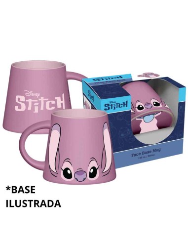 Taza Base Decorada Disney Stitch Angel 350ml