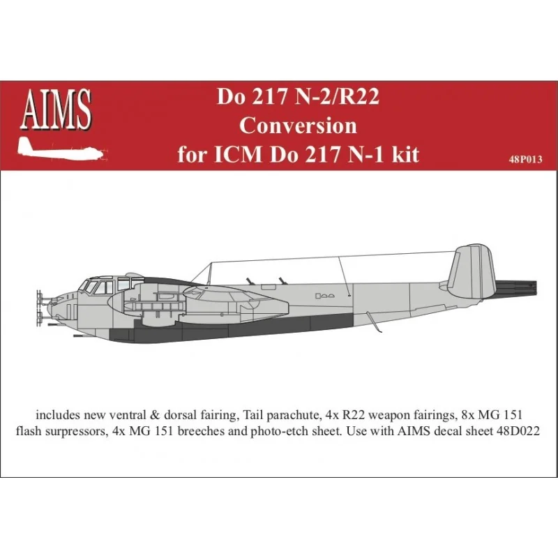 Conversion Dornier Do-217N-2 (conçu pour être utilisé avec les kits ICM Do-217N-1)