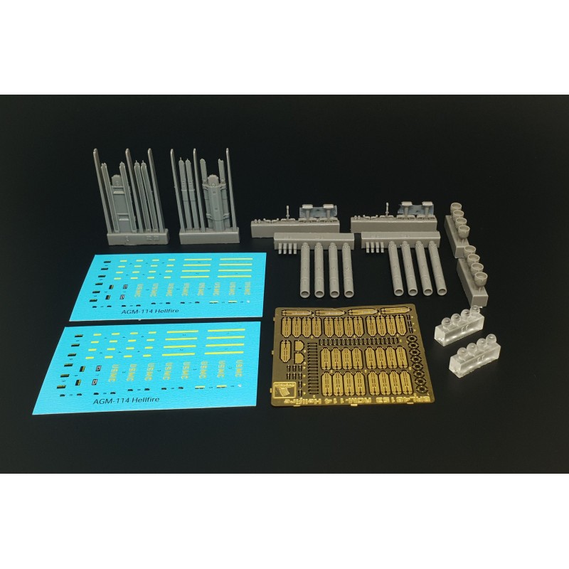 AGM-114 Hellfire (8pcs 2 racks) Kit de construction en résine de missiles air-sol US