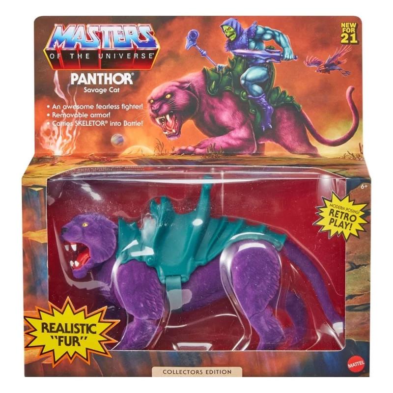 Figurine – MAITRES DE L'UNIVERS Origins Panthor Flocked Collectors Edition Exclusive Mattel
