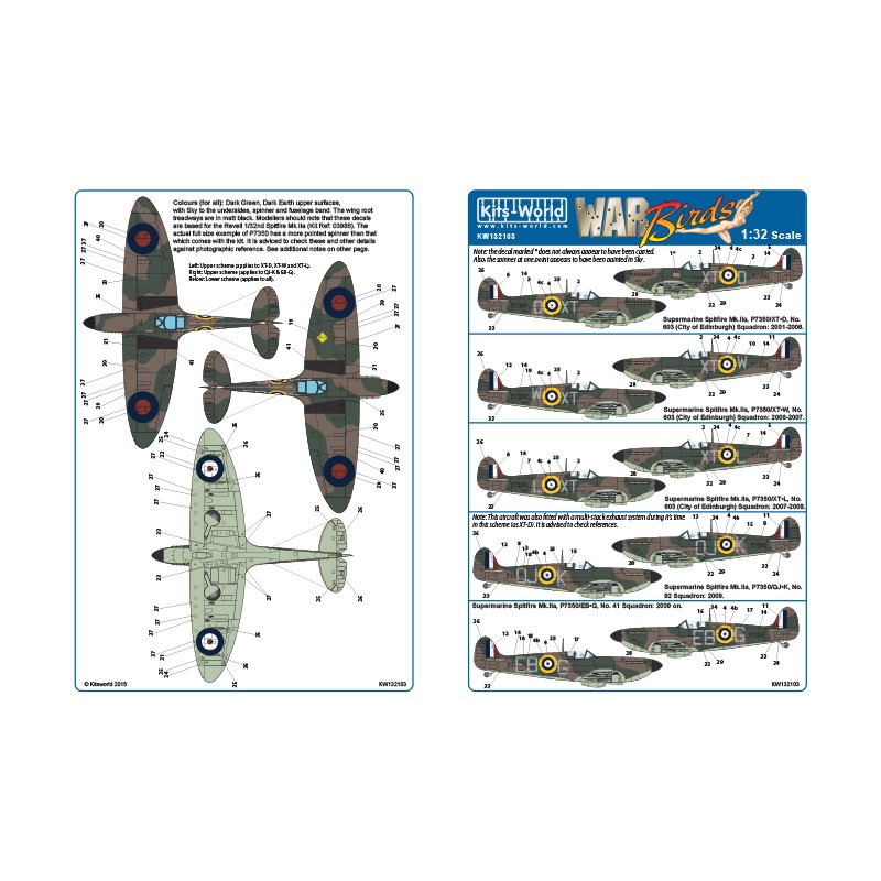 Décal Supermarine Spitfire Mk.IIa BBMFSupermarine Spitfire Mk.Iia